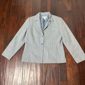 Pendleton Blazer Suit Jacket Women’s Size 6 Blue And White Wool And Silk